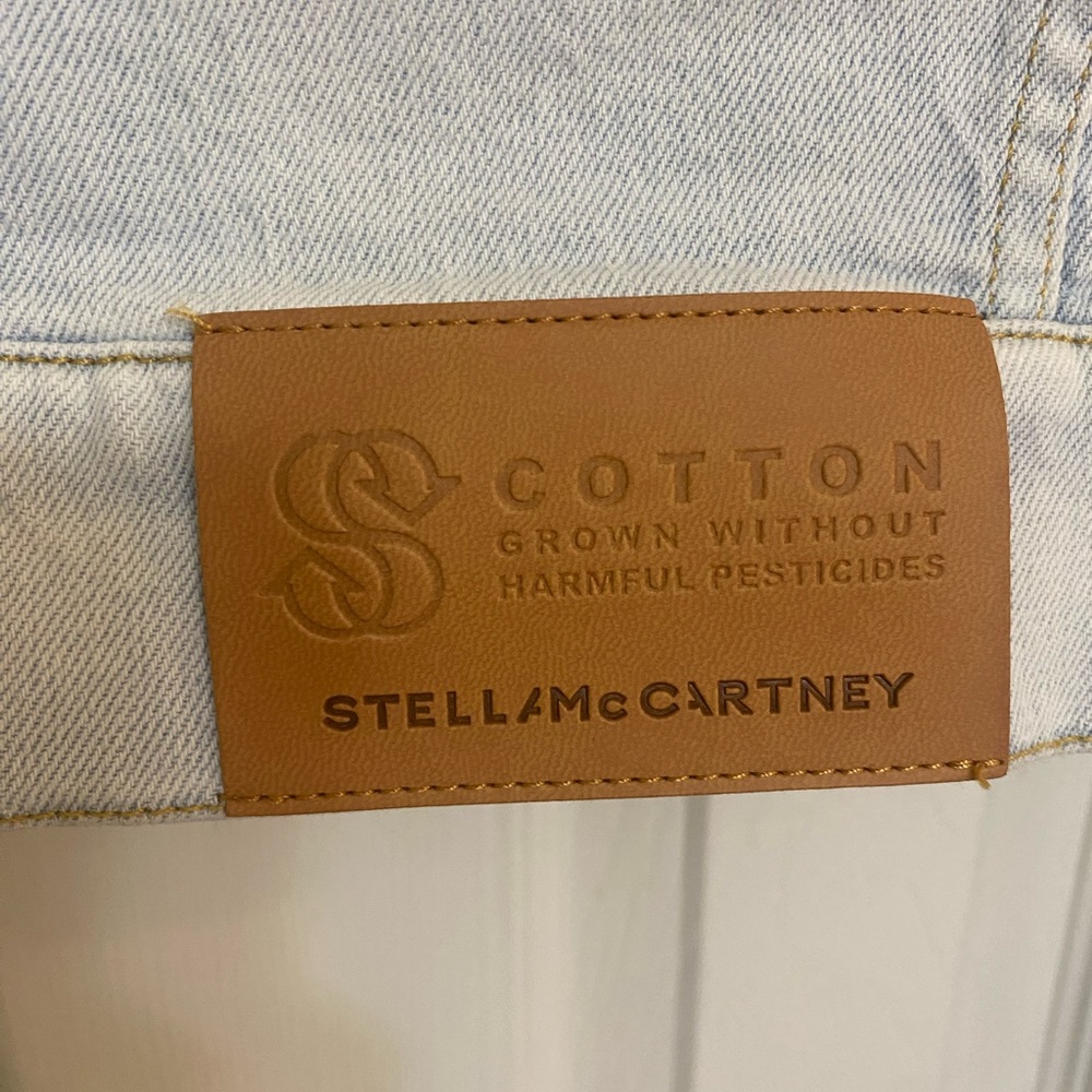 Stella McCartney Contrast 2001 Denim Crop Jean Jacket Size XS (EU 34) - Picture 5 of 7